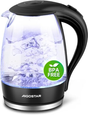 Aigostar Adam Glas-Wasserkocher 1,7L 2200W LED