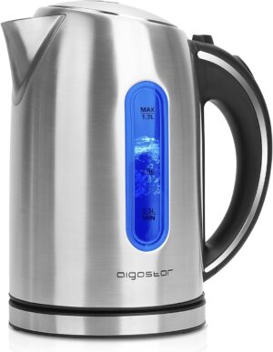 Aigostar King 1,7L Edelstahl Wasserkocher 2200W LED