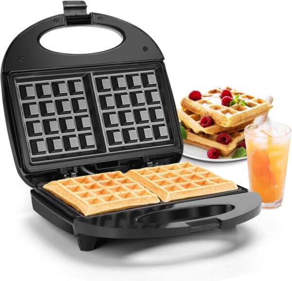 Aigostar Waffeleisen 750W Antihaft Cool-Touch Edelstahl