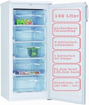 Amica GS 15406 W Gefrierschrank 146L 125cm Weiß