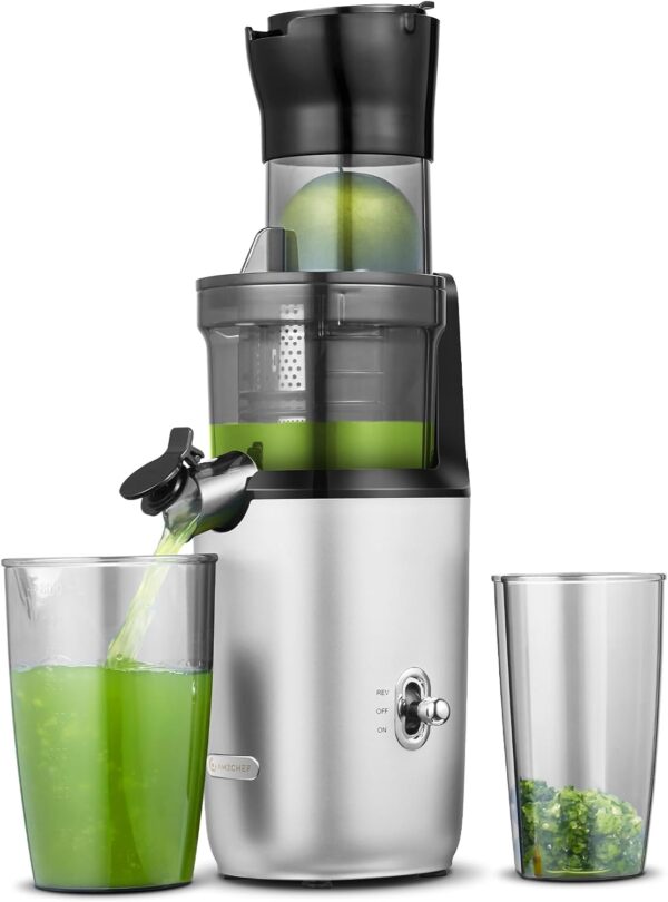 AMZCHEF ZM1501 Slow Juicer Testsieger 80MM Öffnung