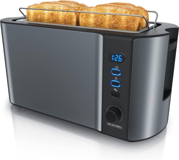 Arendo Toaster 4 Scheiben Langschlitz 1500W Cool Grey