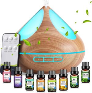 Aroma Diffuser 500ml mit 8 Ölen Braun