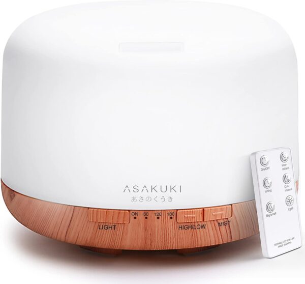 ASAKUKI 500ml Aroma Diffuser LED Timer