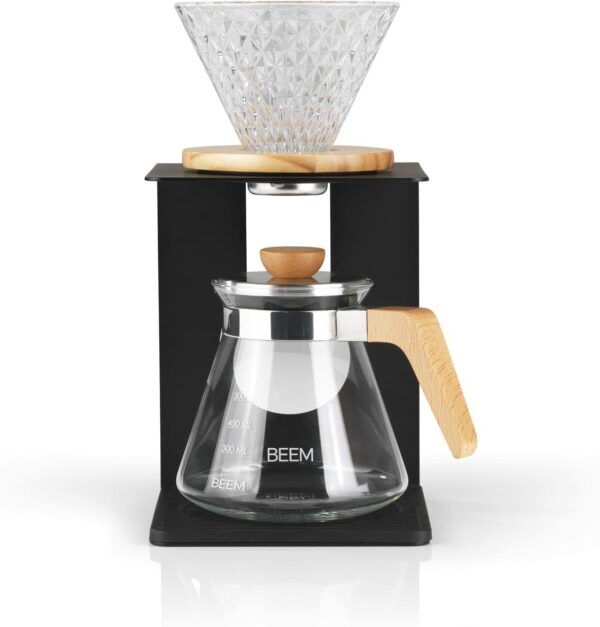 BEEM POUR OVER Set 4 Tassen Glas-Handfilter Kanne