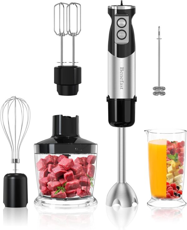 Benefast 1000W Stabmixer Set 6in1 Edelstahl