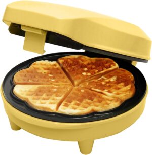 Bestron Waffeleisen Herzwaffeln Retro Gelb 700W