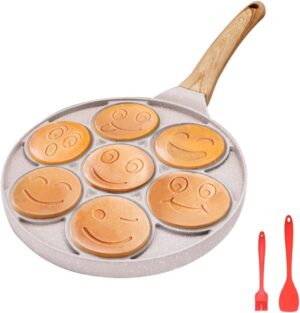 Bobikuke Pancake Pfanne 26cm 7 Smiley Löcher Induktion