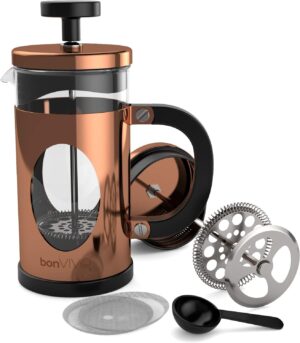 bonVIVO GAZETARO III French Press Kupfer 3 Tassen