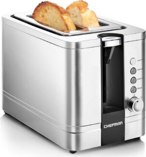 Chefman Edelstahl-Toaster extrabreit 7 Stufen