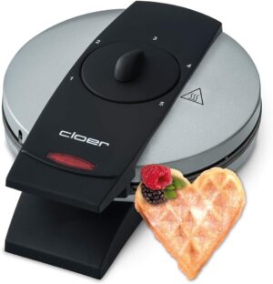 Cloer 1629 Herzwaffeleisen 930W 15,5 cm Metall