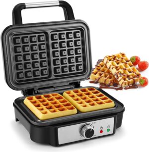 Doppel Waffeleisen 1000W Antihaft Edelstahl