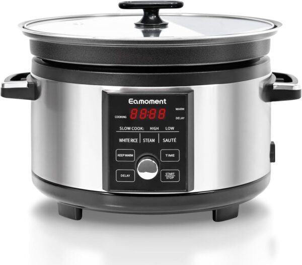 Eamoment 5L Slow Cooker 4-in-1 Multikocher Timer