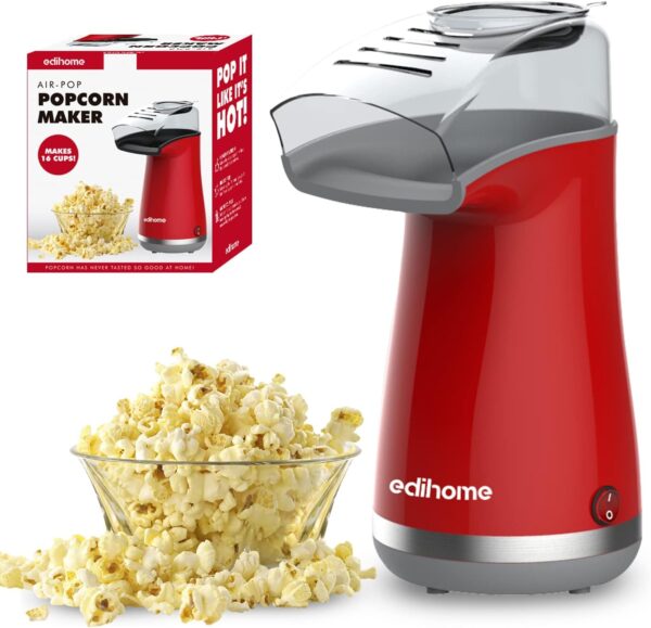 Edihome Popcornmaschine 1200W Rot Heimkino Series