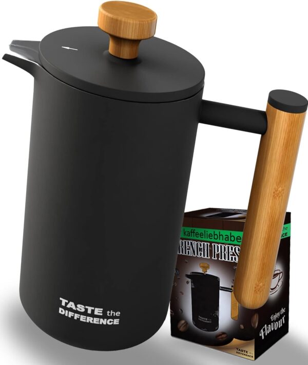 French Press 600ml Schwarz Edelstahl