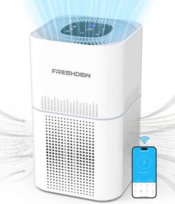 FRESHDEW Wi-Fi Luftreiniger CADR 300m³/h Allergiker