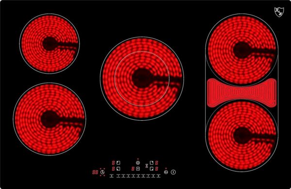 Glaskeramikkochfeld K&H NC-9007 80cm 5-Zonen Autark