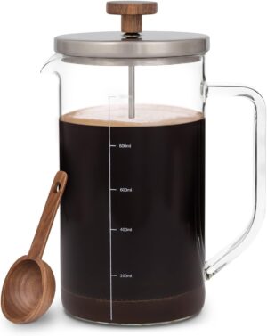 GLASWERK French Press 1L Walnussholz Kaffeebereiter