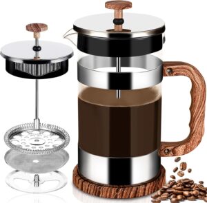 GUHAOOL French Press 1000ml Edelstahl Glas