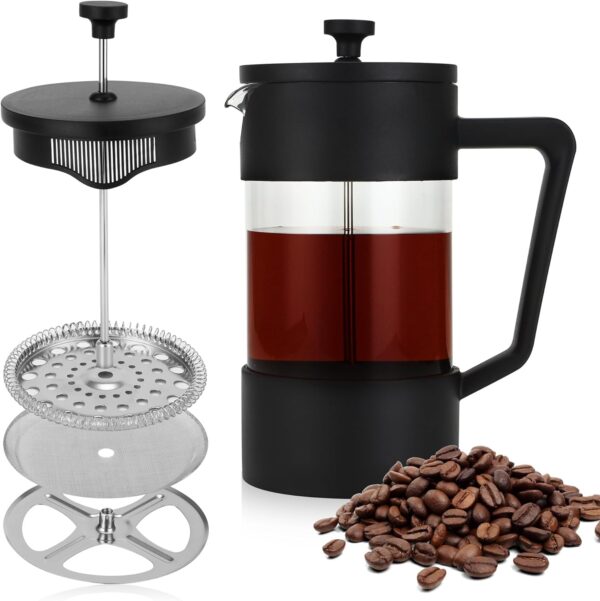 HAOYULUO Kaffeebereiter 1000ml Schwarz Edelstahlfilter