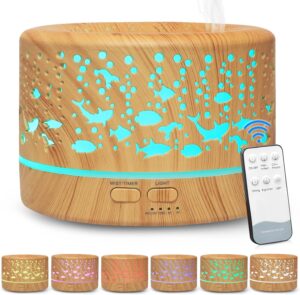 Hianjoo 700ml Aroma Diffuser LED 7 Farben Holz