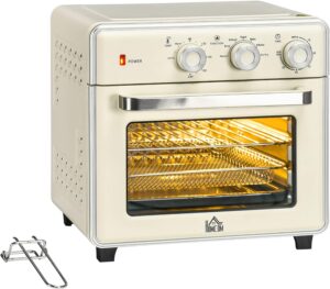 HOMCOM Minibackofen 20L 1400W 5in1 Cremeweiß