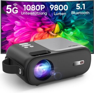 HORLAT Mini Beamer 9800 Lumen Full HD 1080P