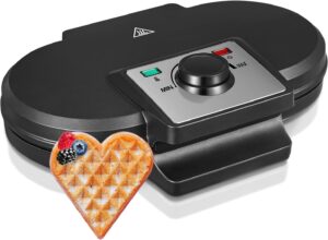 HOUSNAT 1300W Doppel Herzwaffeleisen Schwarz