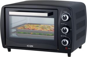 ICQN Minibackofen 15L 1200W Timer Anthrazit