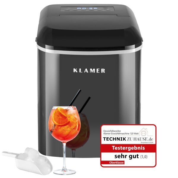 KLAMER Eiswürfelmaschine 2024 15kg pro Tag 2 Größen