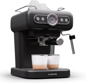 Klarstein Retro Espresso-Maschine Edelstahl 950W 1,2L