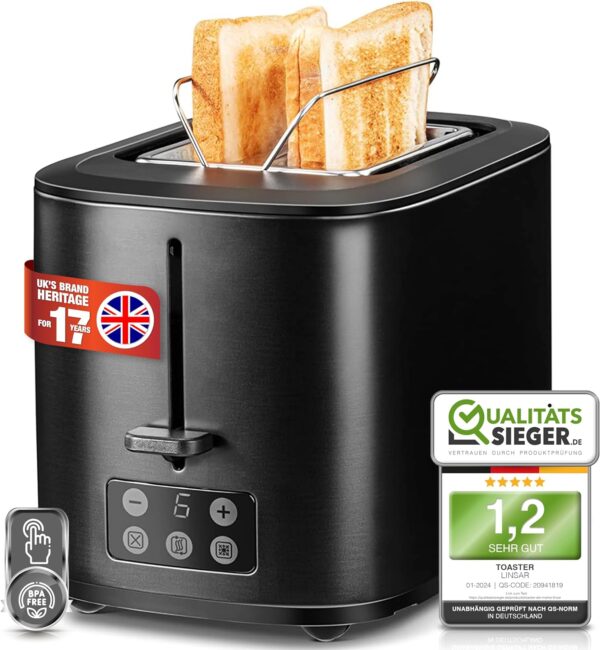 Linsar Toaster Schwarz Matt 980W Touchscreen