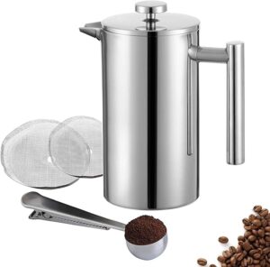 MeelioCafe Edelstahl Thermo Kaffeepresse 350ml