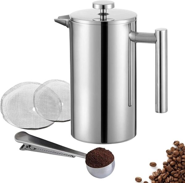 MeelioCafe Edelstahl Thermo Kaffeepresse 350ml