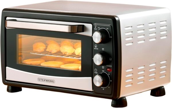 Mini Backofen 20L 3in1 Umluft 1400W Edelstahl Timer