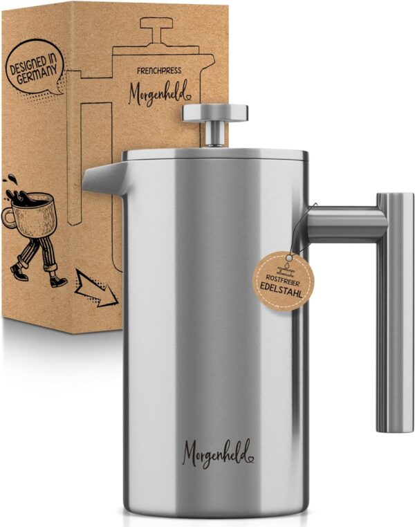 Morgenheld French Press 1000ml Edelstahl 5 Tassen