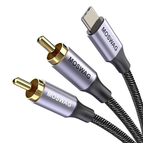 MOSWAG USB C auf 2RCA Kabel für Samsung S23 iPad PS5