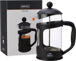 NERTHUS Kaffeepresse 800ml Borosilikatglas Schwarz