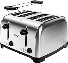 OZAVO 4-Scheiben Toaster Edelstahl 1500W