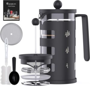 RAINBEAN 350ml French Press Kaffeebereiter Schwarz