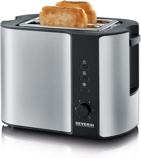 SEVERIN AT 2589 Edelstahl-Toaster mit Brötchenaufsatz