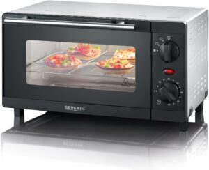 SEVERIN TO 2052 Mini Backofen 800W 9L Silber Schwarz