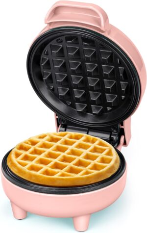 SNAILAR Mini Waffeleisen 550W Rosa