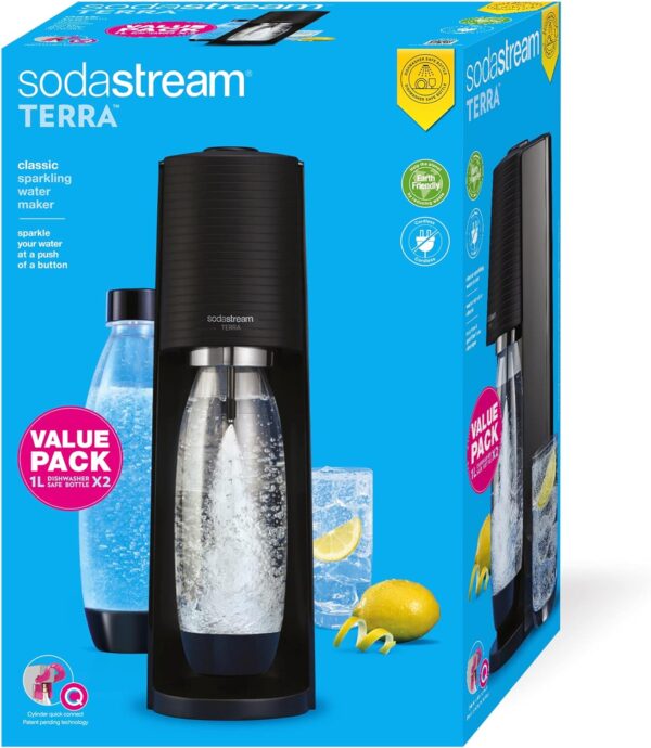 Sodastream Terra Pack 2 Flaschen CO2 Zylinder schwarz