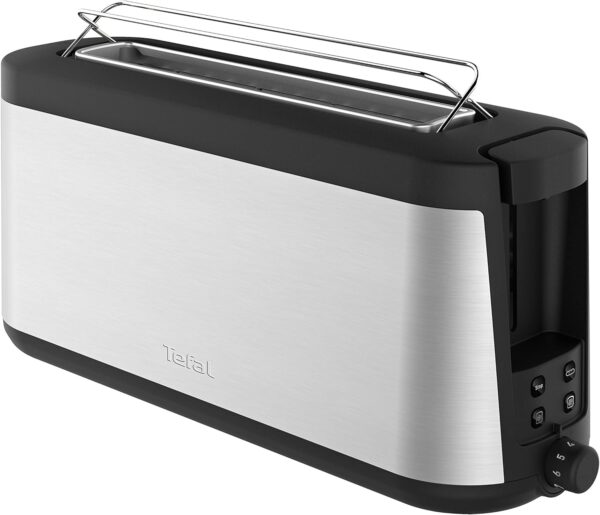 Tefal T40-B Langschlitz-Toaster 1000W Schwarz Edelstahl