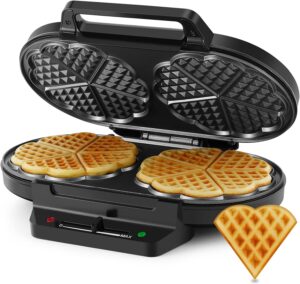 Tiastar Doppelwaffeleisen Herzwaffeln 1200W Schwarz