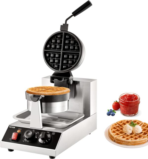 VEVOR Waffeleisen 1300W Edelstahl 4 Stück