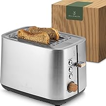 WALDWERK Toaster Edelstahl Eiche 2 Scheiben