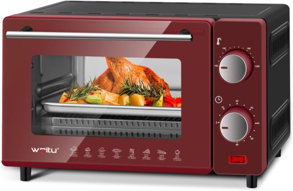 Minibackofen 10L 650W Rot-Schwarz