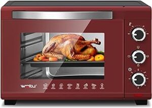 WOLTU Mini Backofen 28L 1600W Rot Schwarz